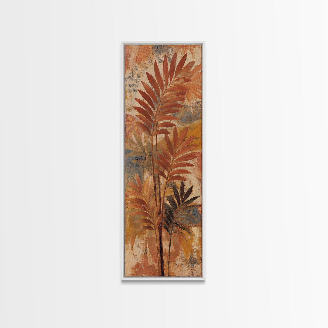 Terracotta Palm Leaves Canvas Print, Boho Art, Neutral Decor, Living Room Decor, Fine Art, Bohemian, Wall Decor, Prints, BOH-1x3-41