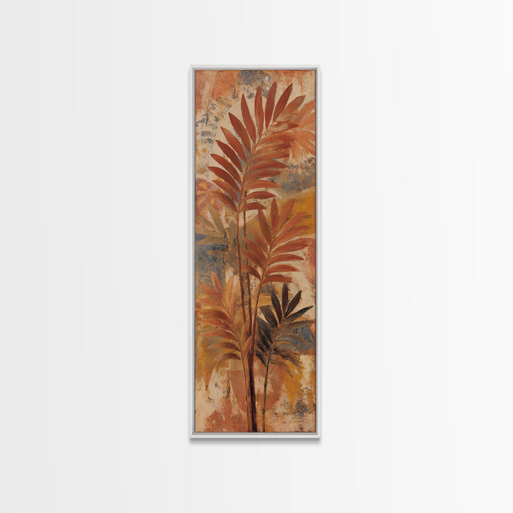 Terracotta Palm Leaves Canvas Print, Boho Art, Neutral Decor, Living Room Decor, Fine Art, Bohemian, Wall Decor, Prints, BOH-1x3-41