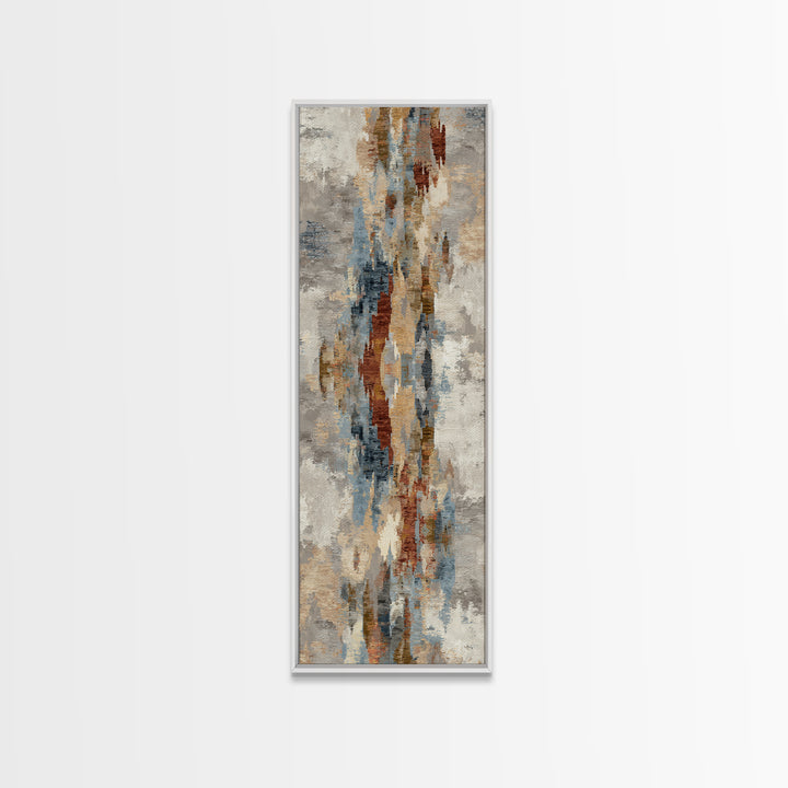 Tribal Neutral Pattern Framed Canvas Print, Boho Art, Textured Painting, Living Room Decor, Fine Art, Bohemian, BOH-1x3-50