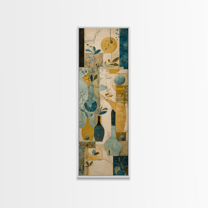 Organic Shape Collage Canvas Print, Boho Art, Living Room Decor, Bohemian, Modern Decor, Fine Art Print, Statement Artwork, BOH-1x3-60