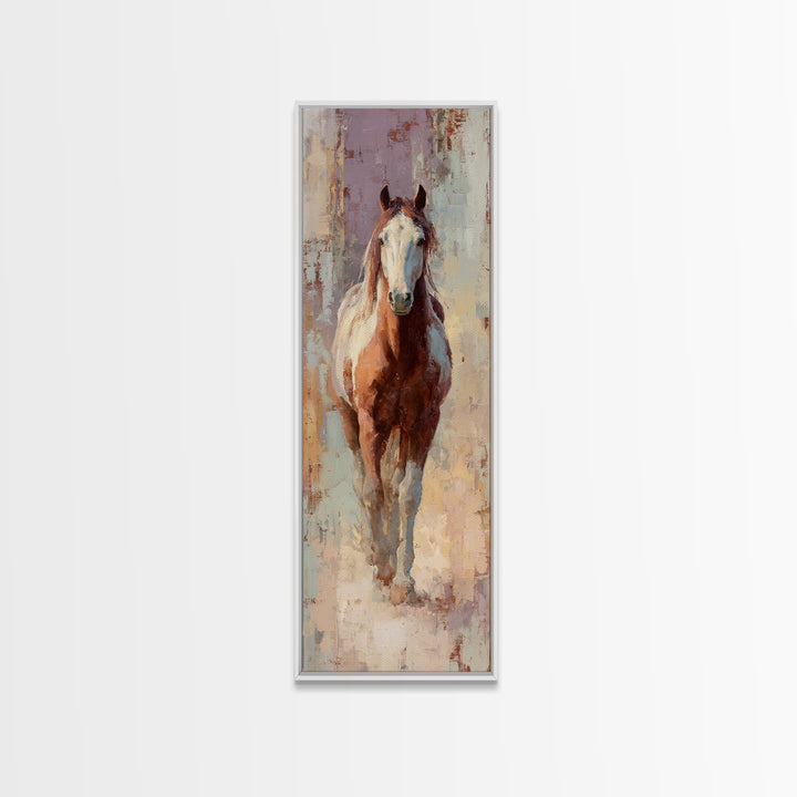 Wild Horse in Dusty Golden Light Canvas Print, Boho Art, Wall Print, Living Room Decor, Fine Art, Bohemian, Minimalist Decor, BOH-1x3-68