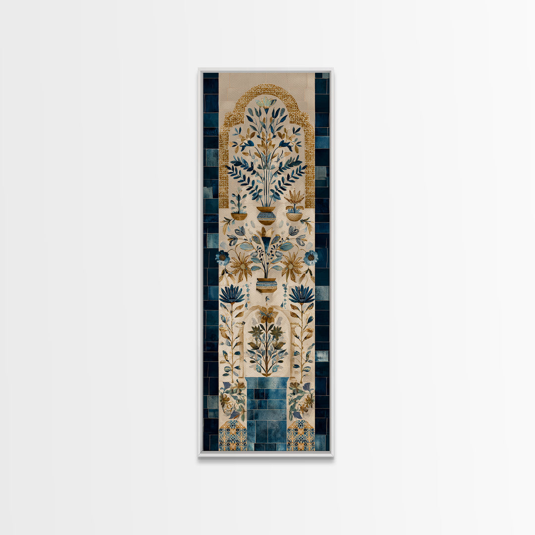 Hand Painted Moroccan Arch Canvas Print, Boho Art, Living Room Decor, Fine Art, Bohemian, Modern Decor, Fine Art Print, BOH-1x3-7