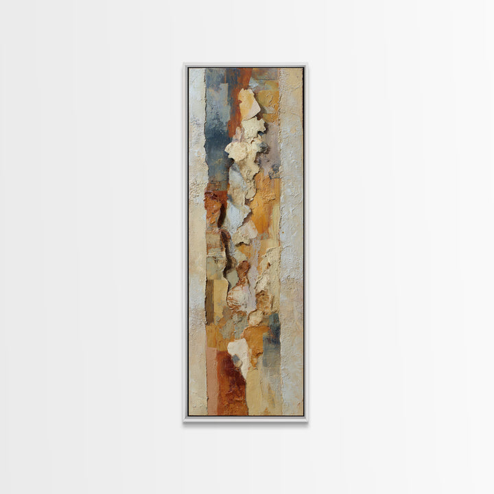 Organic Shape Collage Framed Canvas Print, Boho Art, Boho Decor, Living Room Decor, Fine Art, Bohemian, Textured Painting, BOH-1x3-84