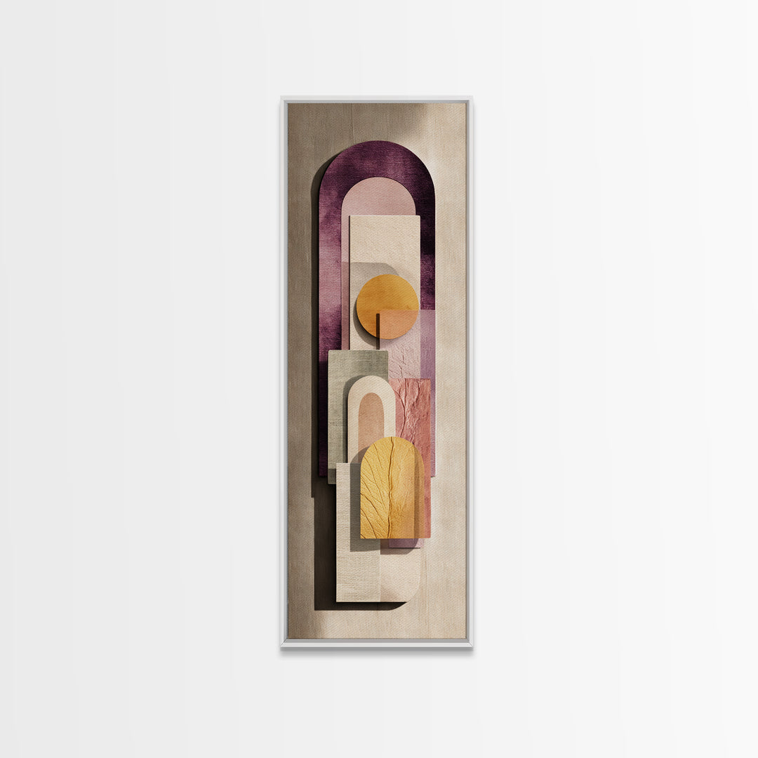 Neutral Rainbow Arches Framed Canvas Print, Boho Art, Wall Decor, Living Room Decor, Abstract Art, Bohemian, Art Nouveau, BOH-1x3-87
