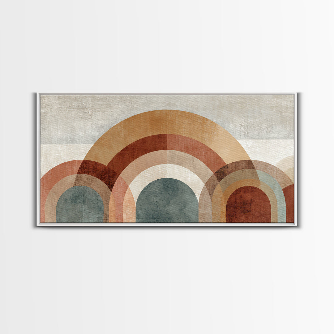 Neutral Rainbow Arches Canvas Print, Boho Art, Canvas Art, Living Room Decor, Abstract Art, Bohemian, Wall Art Set, BOH-2x1-47