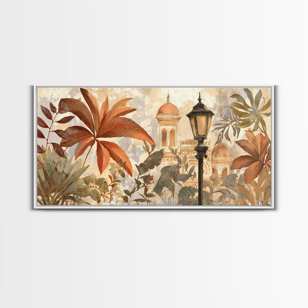 Terracotta Palm Leaves Canvas Print, Boho Art, Living Room Decor, Bohemian, Modern Decor, Fine Art Print, Statement Artwork, BOH-2x1-49