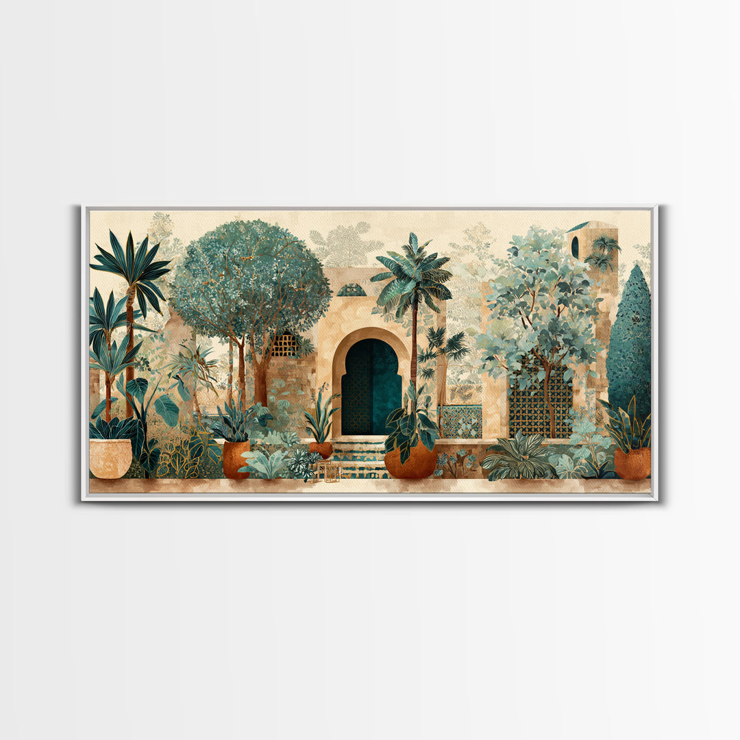Hand Painted Moroccan Arch Canvas Print, Boho Art, Abstract Wall Art, Living Room Decor, Fine Art, Bohemian, Fine Art Print, BOH-2x1-63