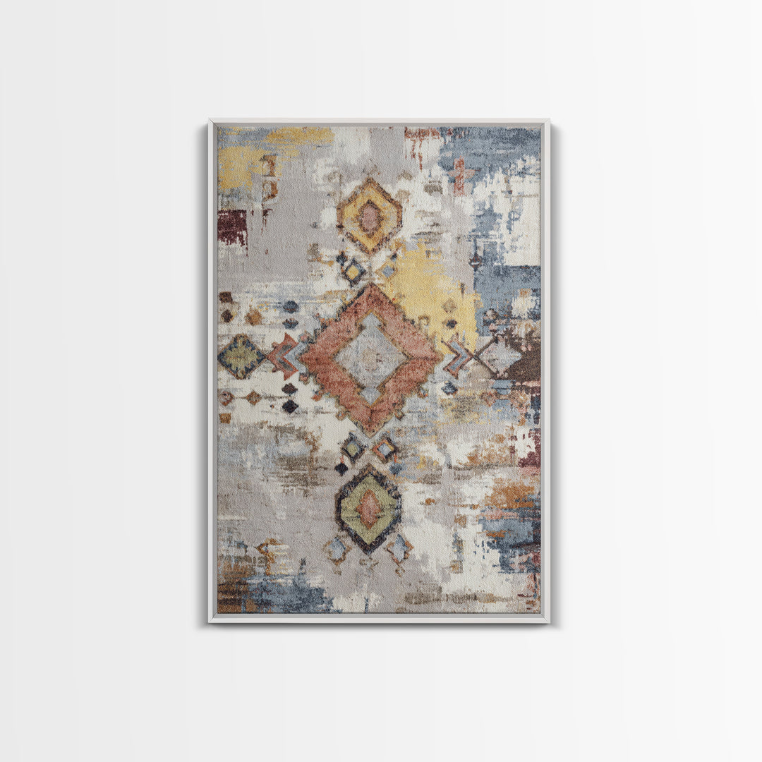 Tribal Neutral Pattern Framed Canvas Print, Boho Art, Printable, Living Room Decor, Fine Art, Bohemian, Abstract Wall Art, BOH-2x3-46