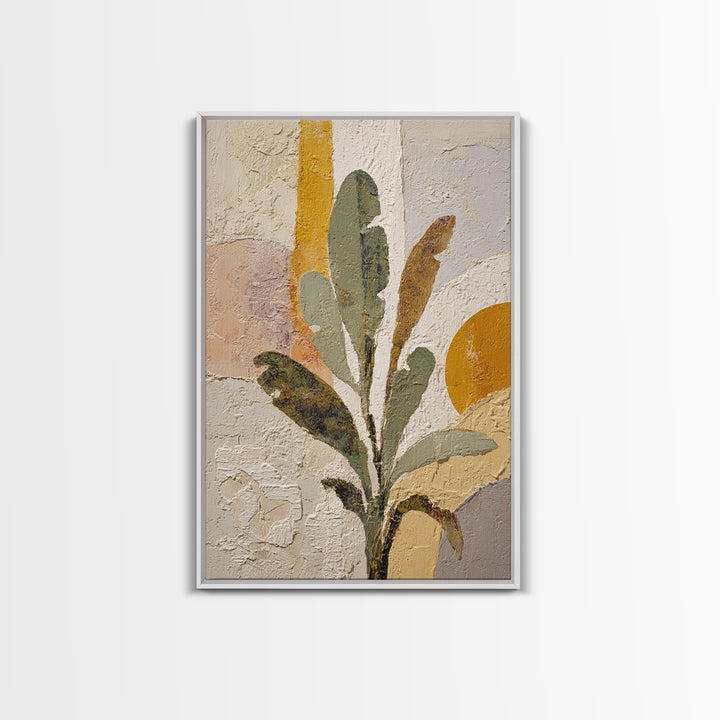 Sage Green Eucalyptus and Crescent Moon Framed Canvas Print, Boho Art, Printable Art, Living Room Decor, Fine Art, Bohemian, BOH-2x3-55