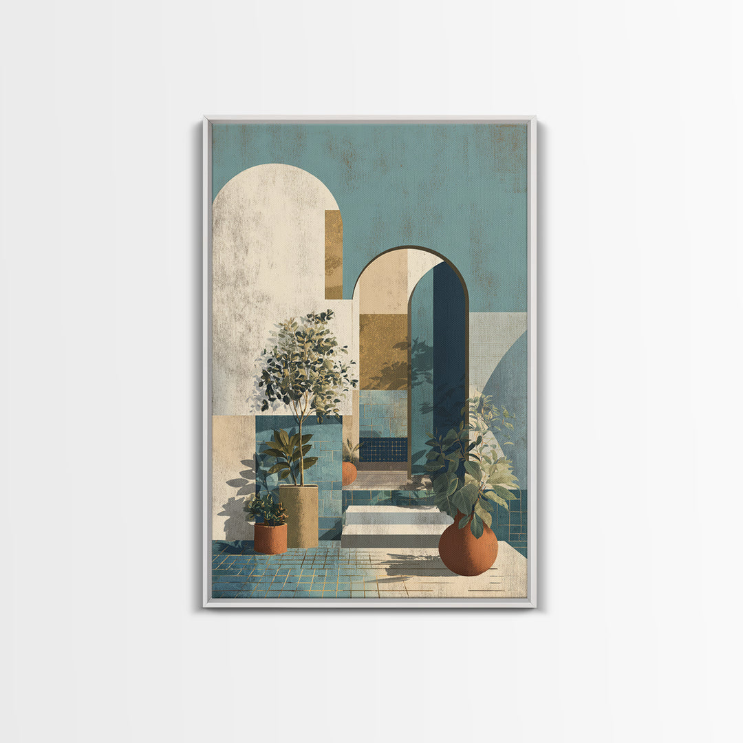 Neutral Rainbow Arches Framed Canvas Print, Boho Art, Room Decor, Living Room Decor, Fine Art, Bohemian, Printable, BOH-2x3-83