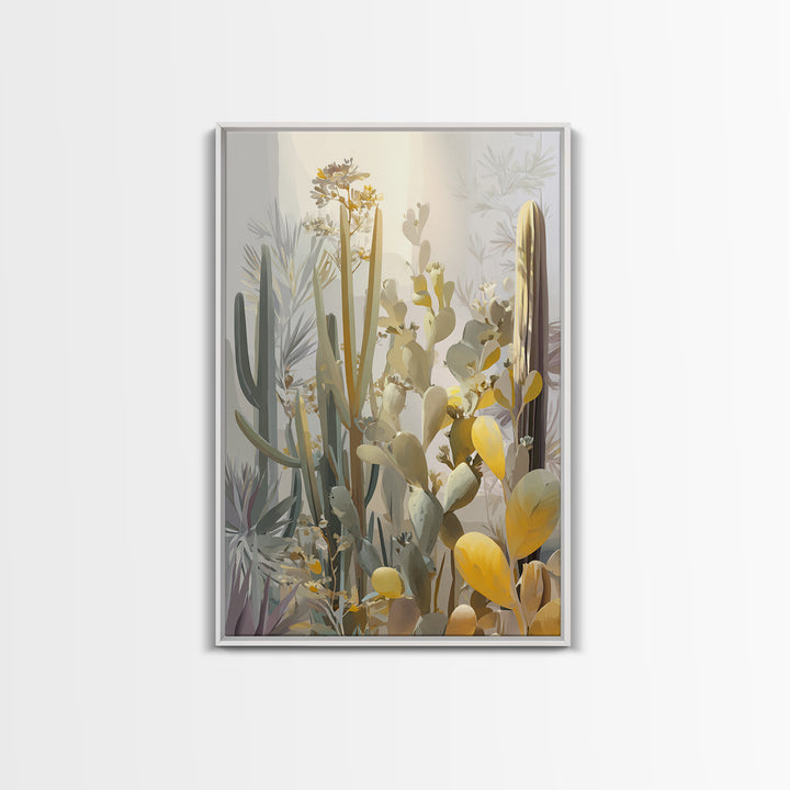 Desert Sun with Cactus and Warm Clay Canvas Print, Boho Art, Canvas Art, Living Room Decor, Fine Art, Bohemian, Wall Art Set, BOH-2x3-9