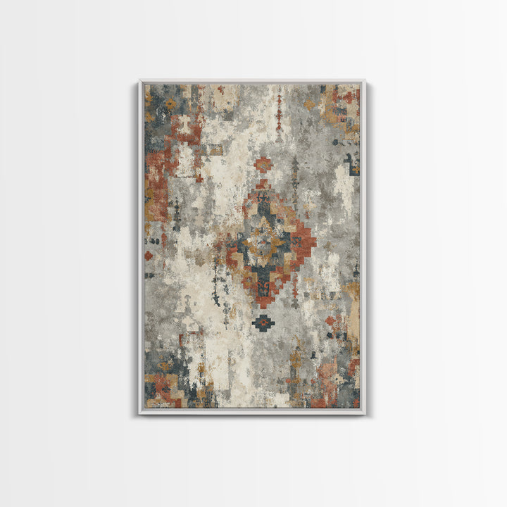 Tribal Neutral Pattern Framed Canvas Print, Boho Art, Printable Art, Living Room Decor, Fine Art, Bohemian, Neutral Decor, BOH-2x3-94