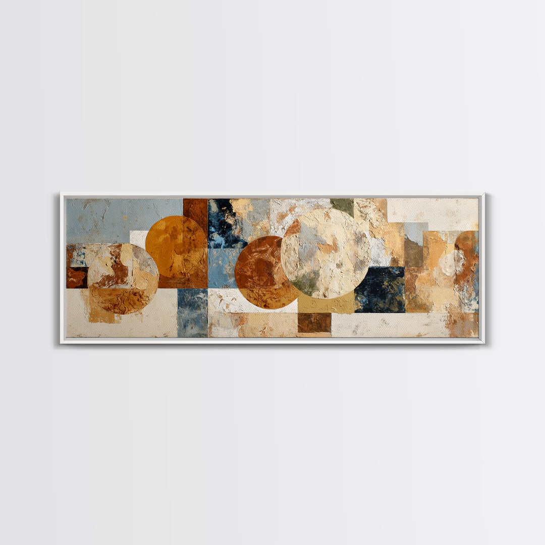 Organic Shape Collage Canvas Print, Boho Art, Modern Decor, Living Room Decor, Fine Art, Bohemian, Wall Decor, Prints, BOH-3x1-40