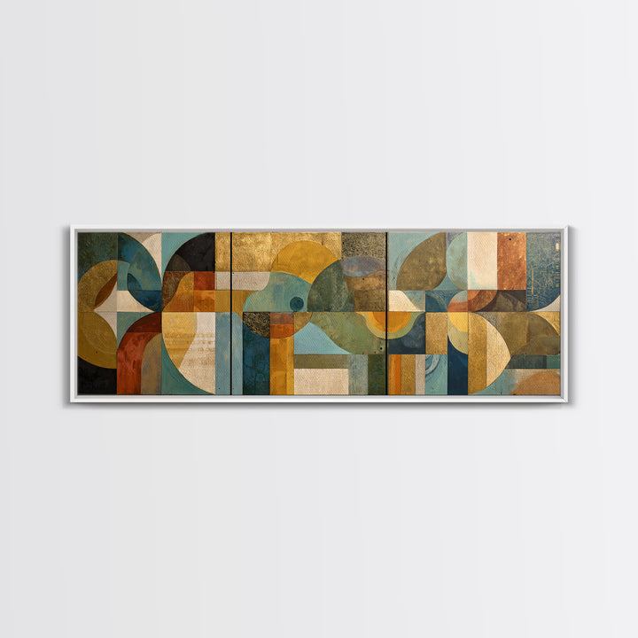 Organic Shape Collage Canvas Print, Boho Art, Art, Living Room Decor, Abstract Art, Bohemian, Wallart, Art Nouveau, Canvas Art, BOH-3x1-88