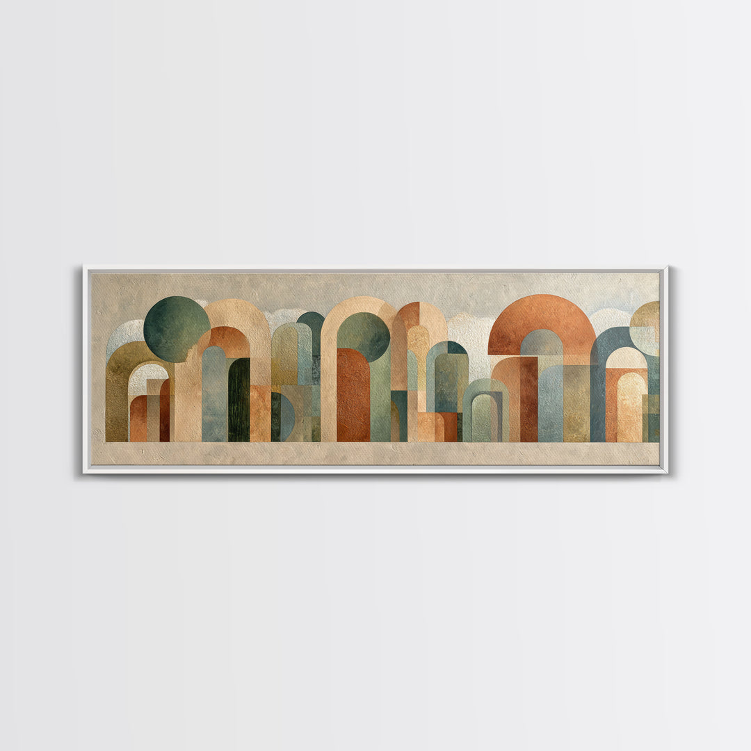 Neutral Rainbow Arches Canvas Print, Boho Art, Abstract Art, Living Room Decor, Bohemian 291, Set of Prints, Wall Art Set, BOH-3x1-91