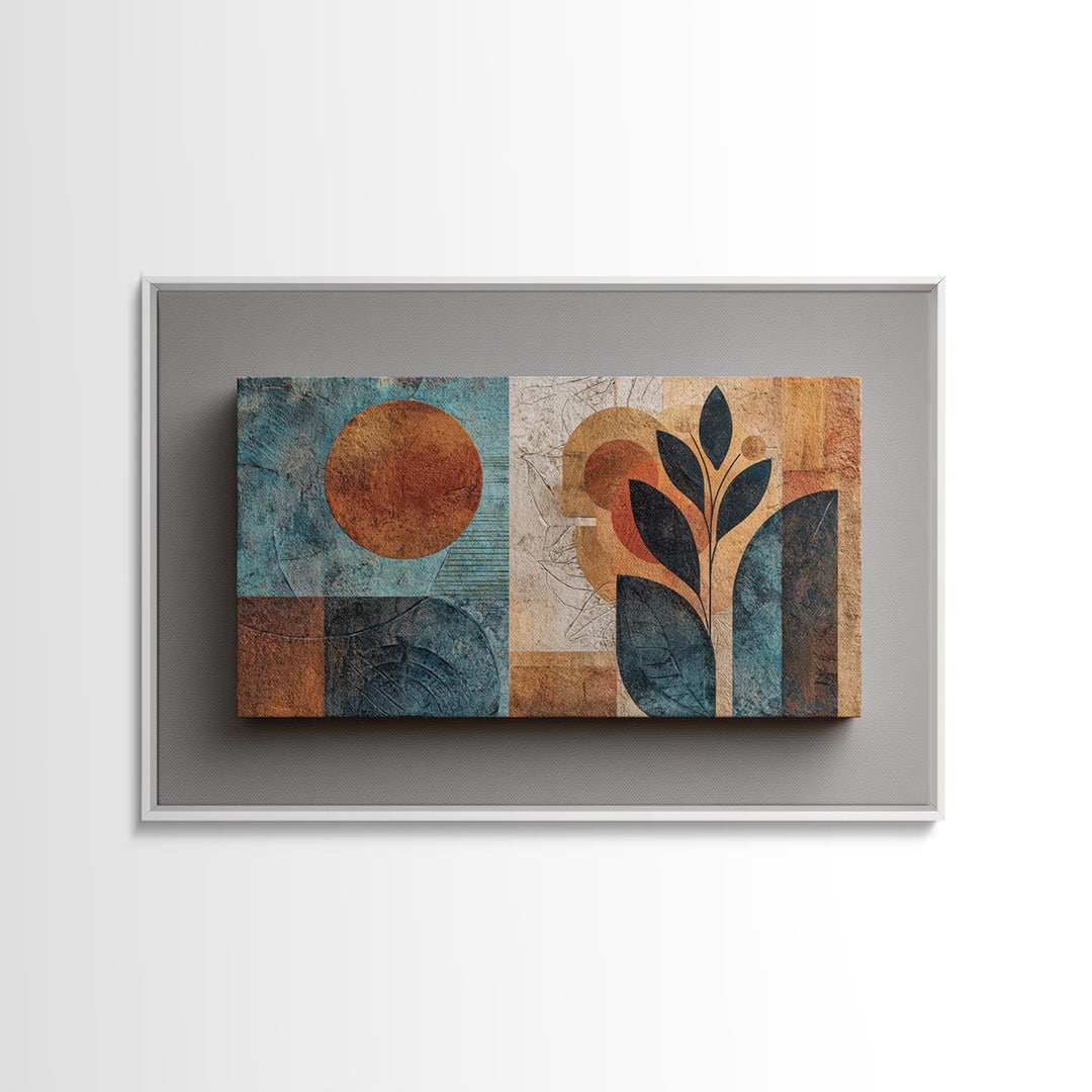 Minimal Black Line Figure Framed Canvas Print, Boho Art, Printable, Living Room Decor, Fine Art, Bohemian, Abstract Wall Art, BOH-3x2-64
