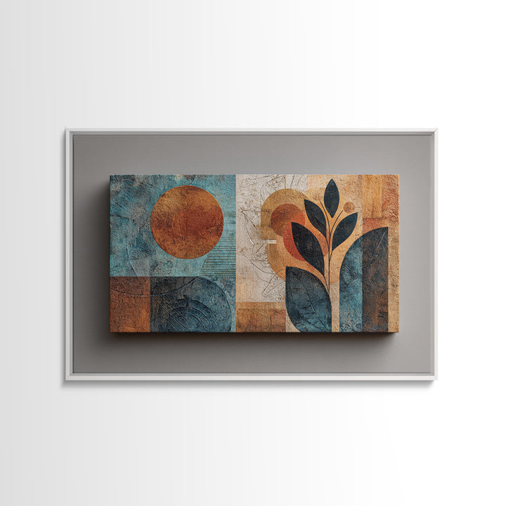 Minimal Black Line Figure Framed Canvas Print, Boho Art, Printable, Living Room Decor, Fine Art, Bohemian, Abstract Wall Art, BOH-3x2-64