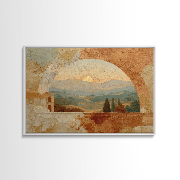 Neutral Rainbow Arches Framed Canvas Print, Boho Art, Boho Wall Art, Living Room Decor, Fine Art, Bohemian, Statement Artwork, BOH-3x2-7