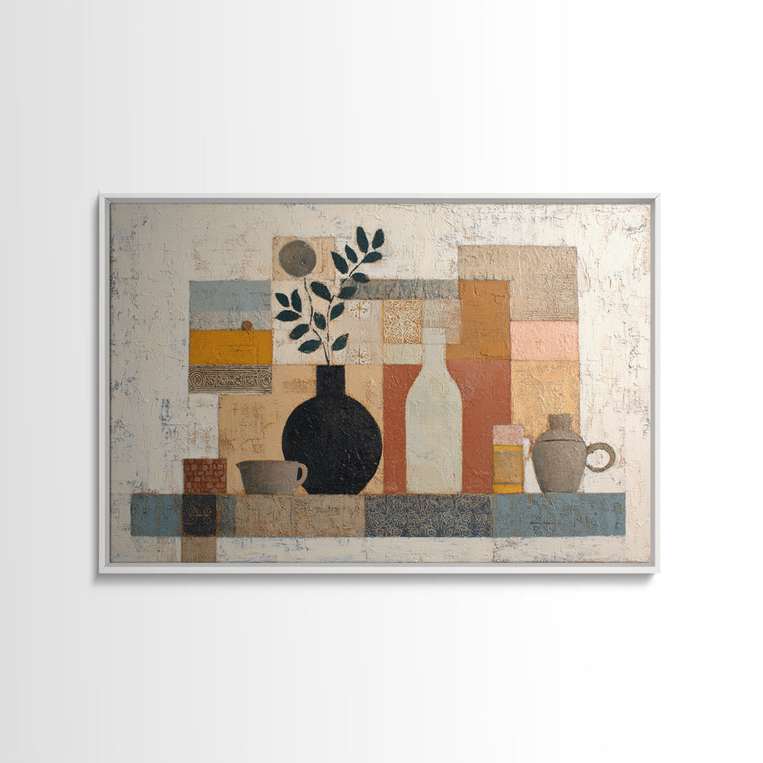 Minimal Black Line Figure Canvas Print, Boho Art, Artwork, Living Room Decor, Oil Painting, Bohemian, Boho Decor, BOH-3x2-88