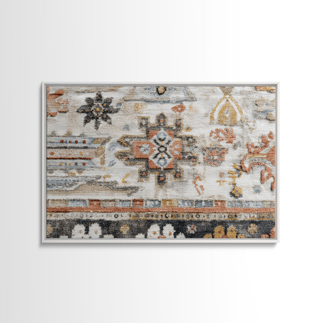 Tribal Neutral Pattern Framed Canvas Print, Boho Art, Gallery Decor, Living Room Decor, Fine Art, Bohemian, Home Decor, BOH-3x2-90