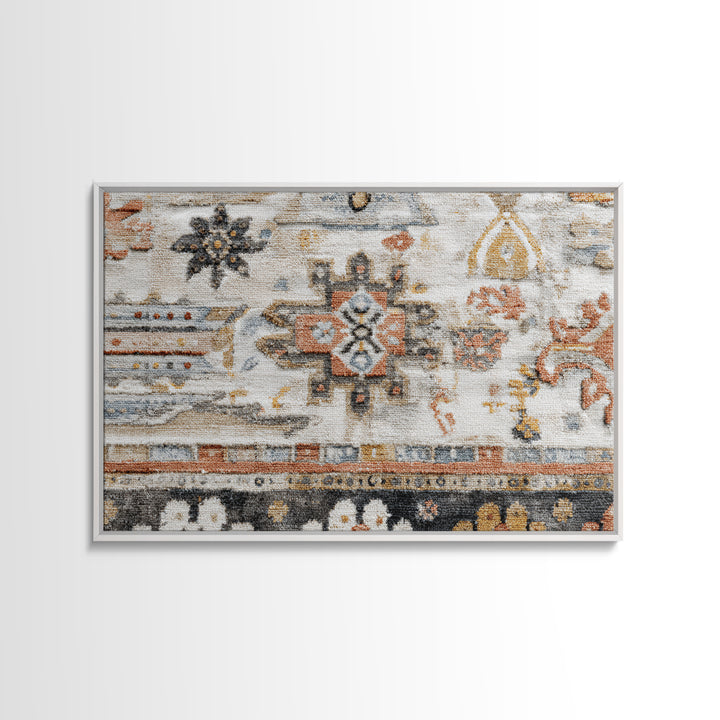 Tribal Neutral Pattern Framed Canvas Print, Boho Art, Gallery Decor, Living Room Decor, Fine Art, Bohemian, Home Decor, BOH-3x2-90