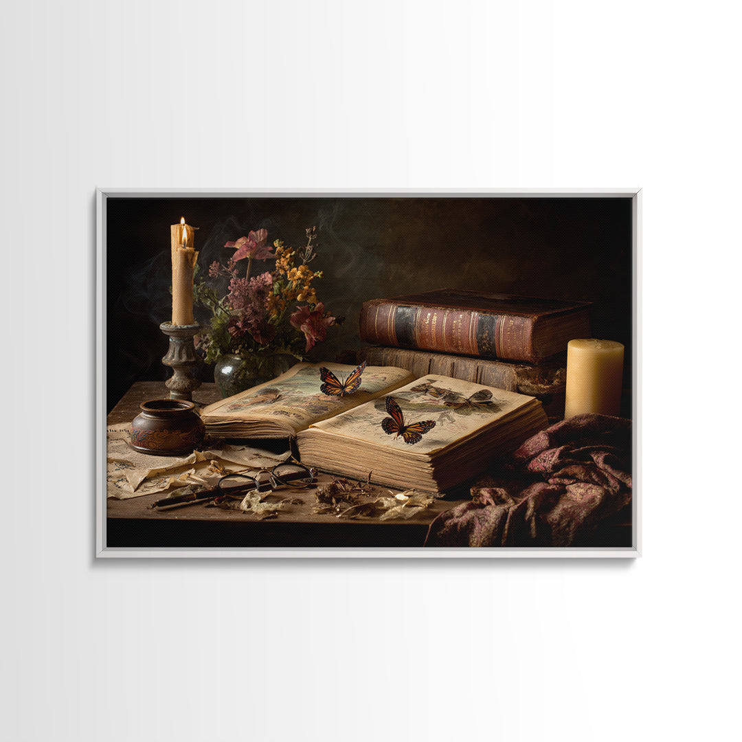 Open Book Releasing Painted Butterflies Canvas Print, Bookstore Art, Downloadable Art, Bookstore Decor, Fine Art, Literary, BOO-3x2-32