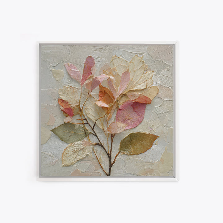 Autumn Leaves Specimen Collection Framed Canvas Print, Botanical Art, Whimsical Decor, Living Room Decor, Oil Painting, Botanic, BOT-1x1-68