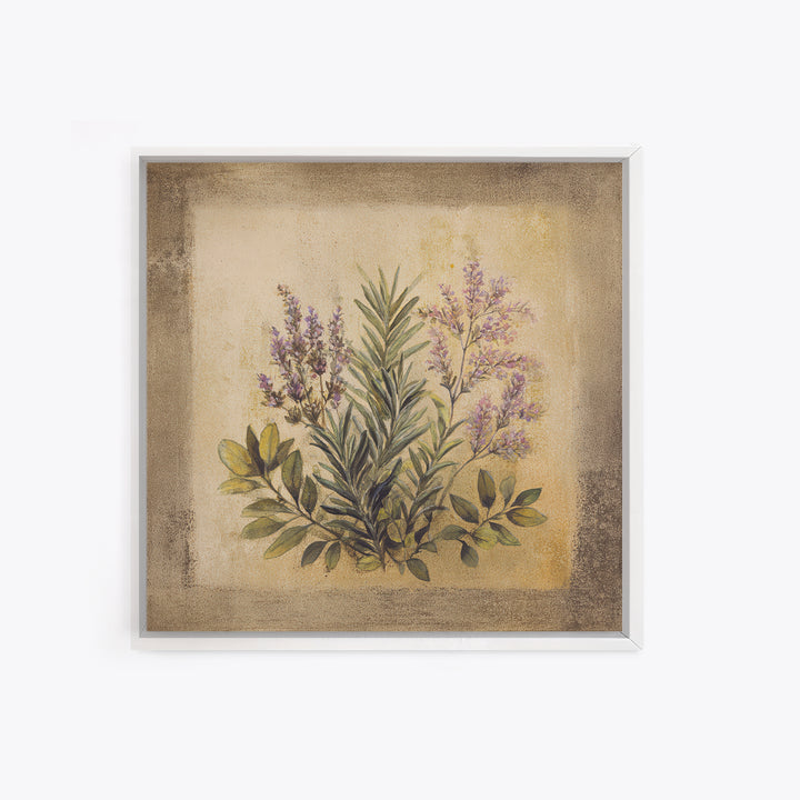 Herb Garden Watercolor Canvas Print, Botanical Art, Poster, Living Room Decor, Fine Art, Botanic, Art Nouveau, Framed Wall Art, BOT-1x1-77