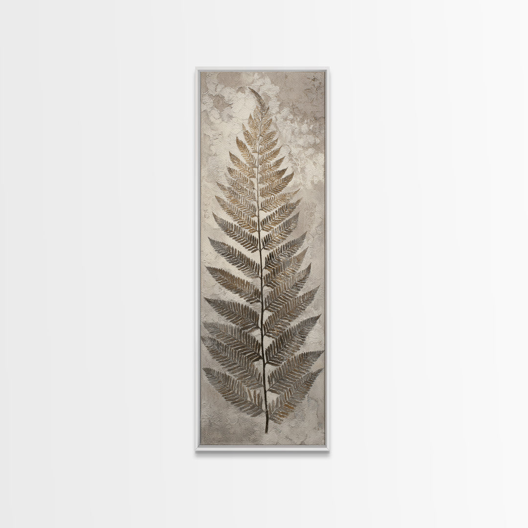 Fern Shadow Pattern on Plaster Surface Canvas Print, Botanical Art, Abstract Art, Living Room Decor, Fine Art, Botanic, BOT-1x3-11