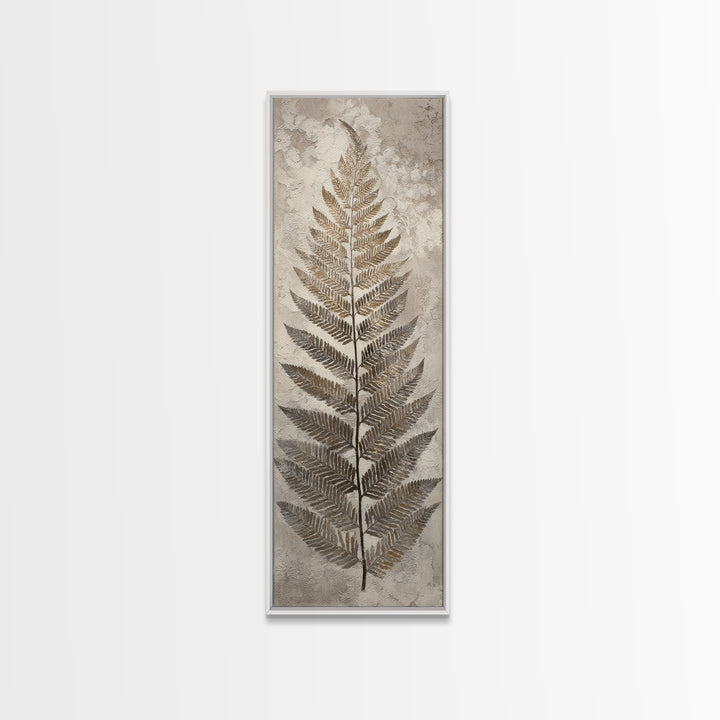 Fern Shadow Pattern on Plaster Surface Canvas Print, Botanical Art, Abstract Art, Living Room Decor, Fine Art, Botanic, BOT-1x3-11