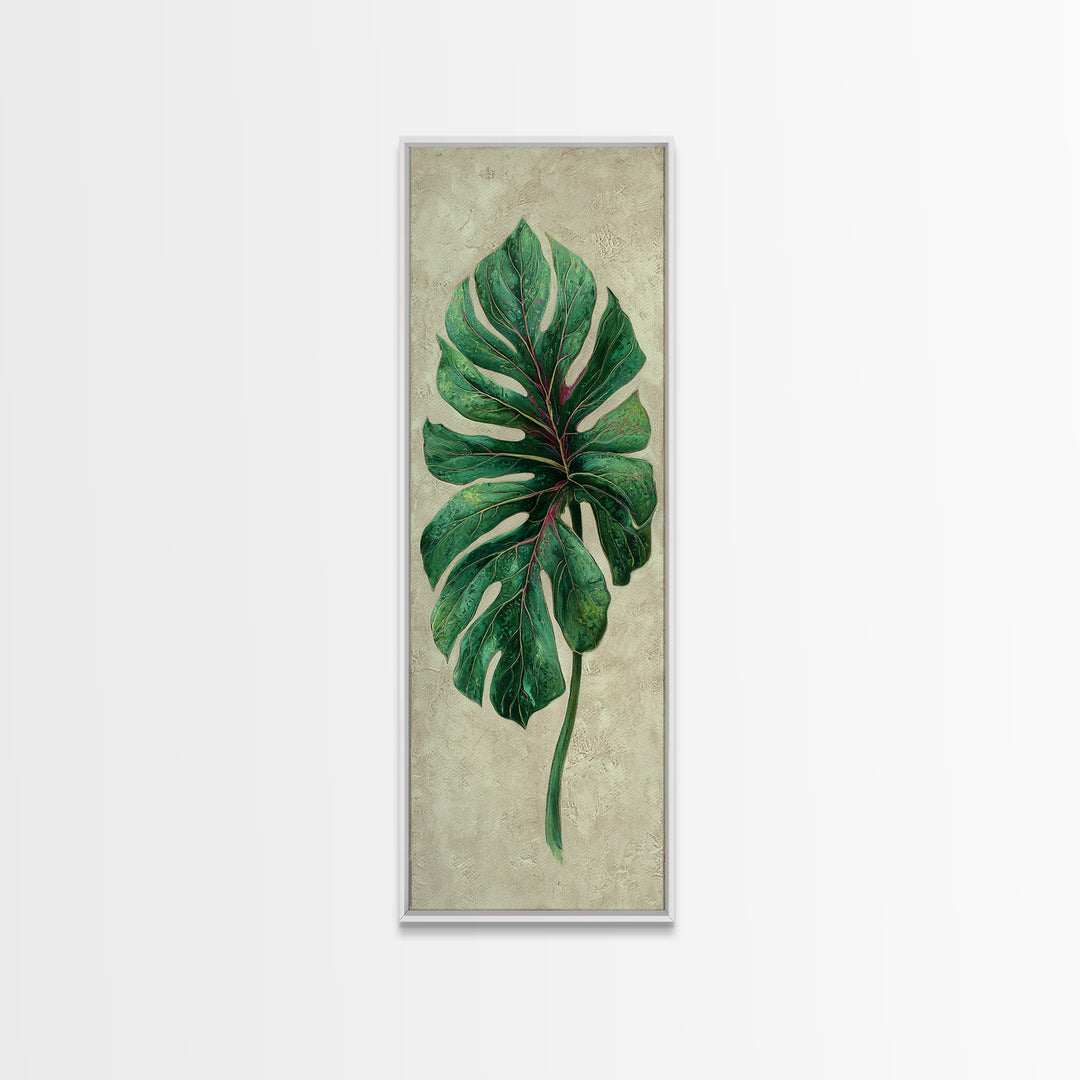 Oversized Monstera Leaf Canvas Print, Botanical Art, Gallery Decor, Living Room Decor, Fine Art, Botanic, Wall Art, Home Decor, BOT-1x3-14