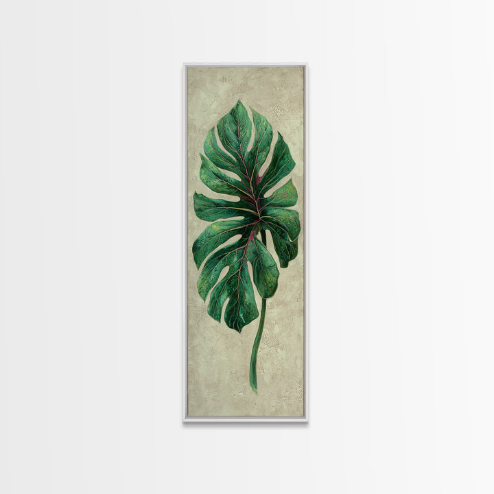 Oversized Monstera Leaf Canvas Print, Botanical Art, Gallery Decor, Living Room Decor, Fine Art, Botanic, Wall Art, Home Decor, BOT-1x3-14