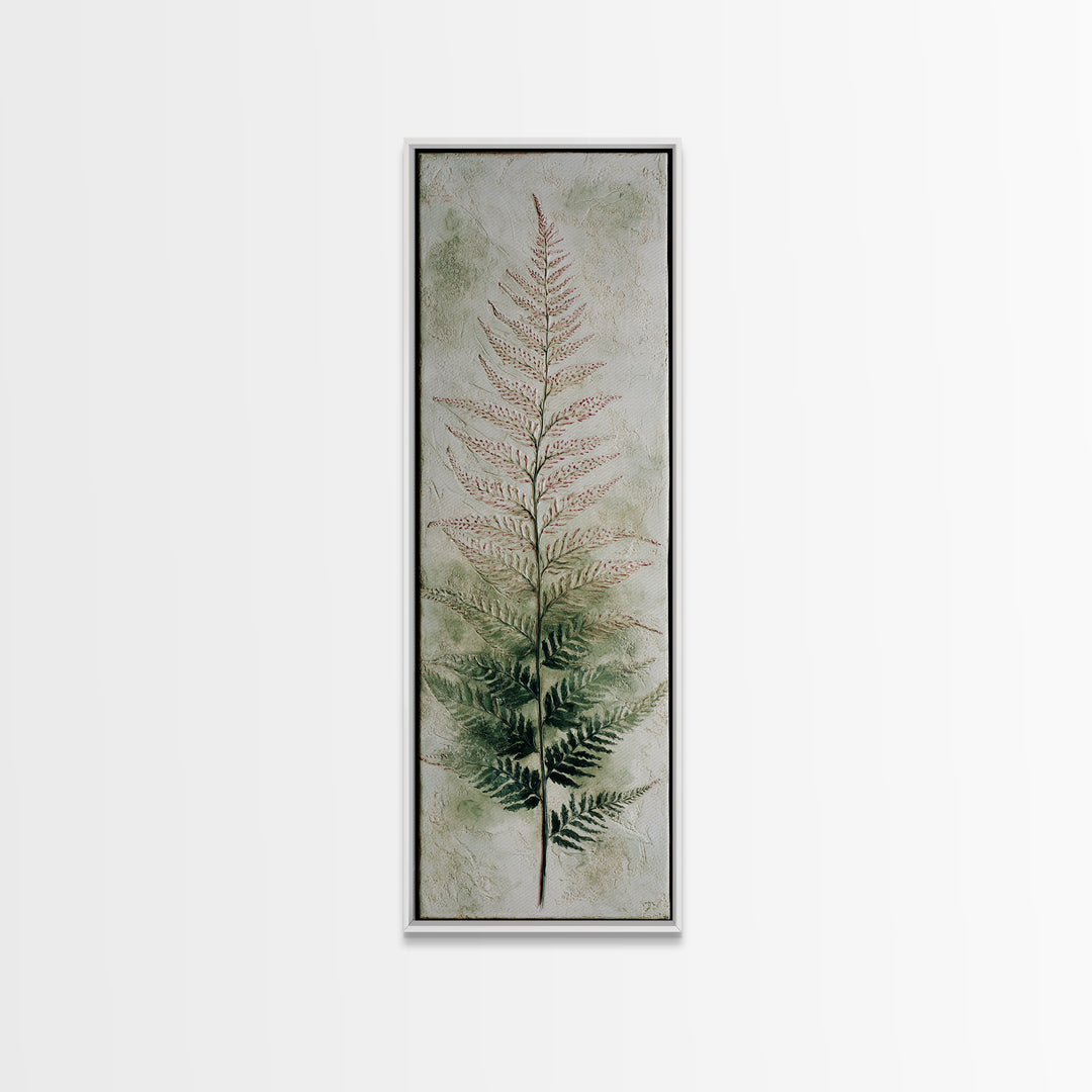 Fern Shadow Pattern on Plaster Surface Canvas Print, Botanical Art, Home Gift, Living Room Decor, Botanic, Boho Wall Art, BOT-1x3-35