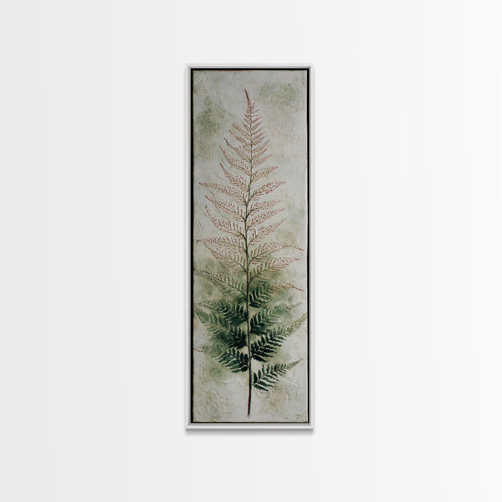 Fern Shadow Pattern on Plaster Surface Canvas Print, Botanical Art, Home Gift, Living Room Decor, Botanic, Boho Wall Art, BOT-1x3-35