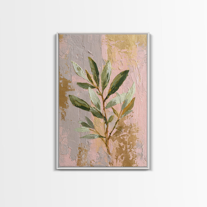 Single Olive Branch Canvas Print, Botanical Art, Minimalist Decor, Living Room Decor, Oil Painting, Botanic, Home Gift, BOT-2x3-15