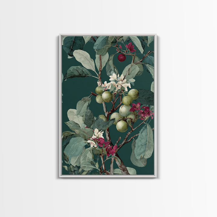 Fig Branch with Fruit and Broad Leaves Canvas Print, Botanical Art, Art Print, Living Room Decor, Fine Art, Botanic, BOT-2x3-23