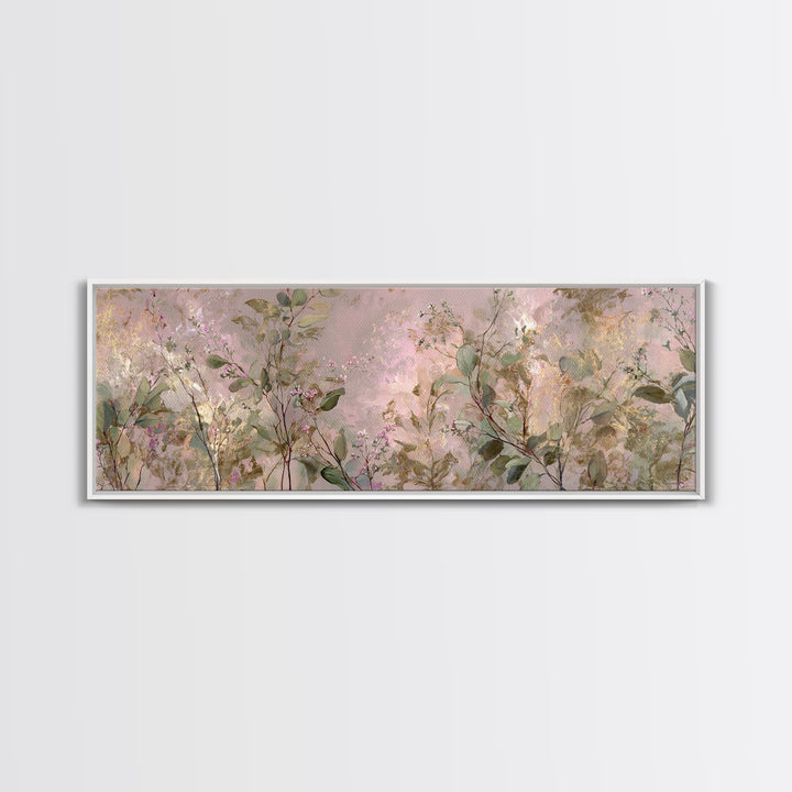 Eucalyptus Stems in Soft Sage Tones Framed Canvas Print, Botanical Art, Textured Painting, Living Room Decor, Fine Art, Botanic, BOT-3x1-27