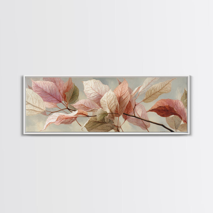 Autumn Leaves Specimen Collection Framed Canvas Print, Botanical Art, Print, Living Room Decor, Watercolor Art, Botanic, BOT-3x1-84