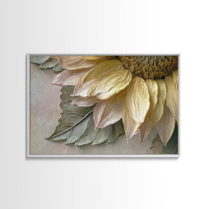 Sunflower Head Closeup Canvas Print, Botanical Art, Living Room Wall Art, Living Room Decor, Fine Art, Botanic, BOT-3x2-44