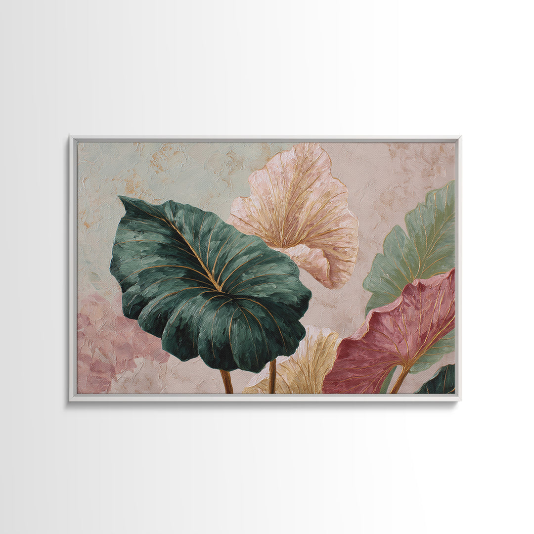 Oversized Monstera Leaf Canvas Print, Botanical Art, Whimsical Decor, Living Room Decor, Oil Painting, Botanic, BOT-3x2-54
