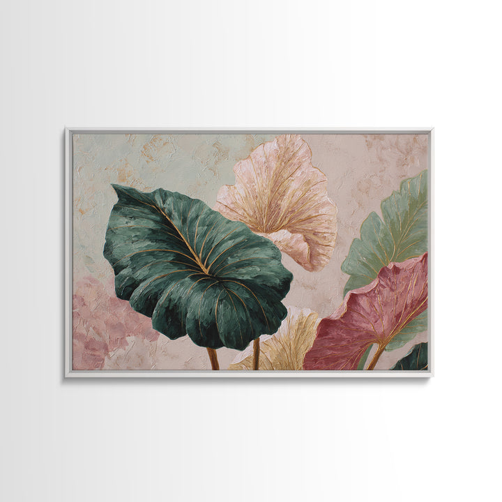Oversized Monstera Leaf Canvas Print, Botanical Art, Whimsical Decor, Living Room Decor, Oil Painting, Botanic, BOT-3x2-54