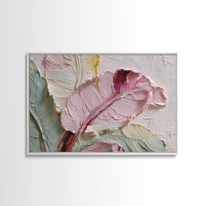 Tropical Banana Leaf Painted Framed Canvas Print, Botanical Art, Textured Painting, Living Room Decor, Fine Art, Botanic, BOT-3x2-60