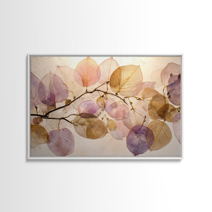 Autumn Leaves Specimen Collection Framed Canvas Print, Botanical Art, Print, Living Room Decor, Watercolor Art, Botanic, BOT-3x2-96