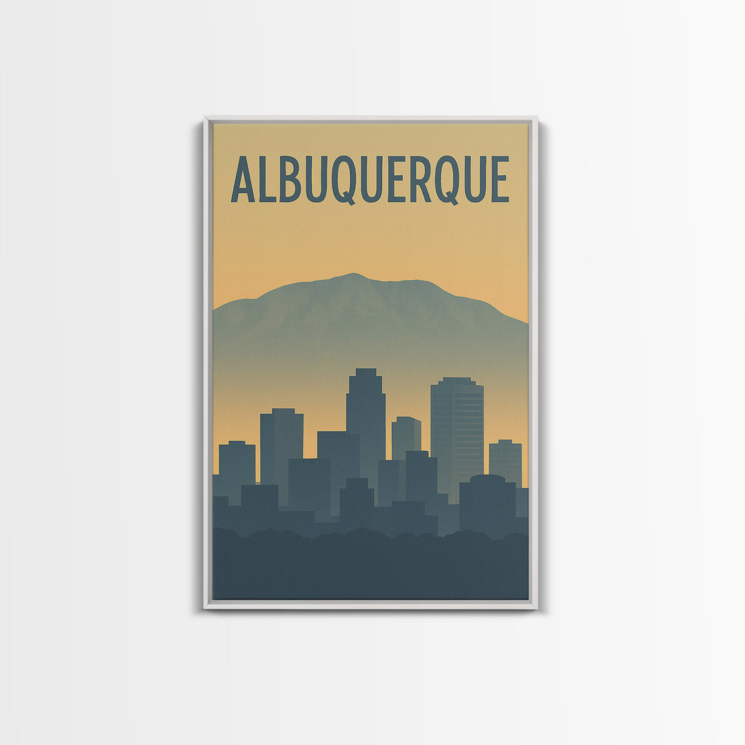 Albuquerque Travel Poster, Canvas Print, Mid Century Travel Art, Albuquerque Poster Print, Fine Art Print, Home Office Decor, Design 2