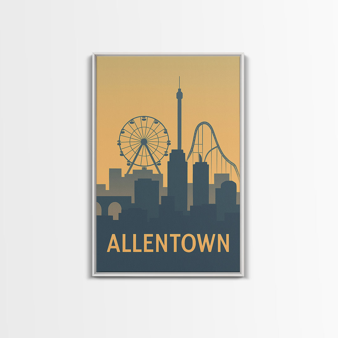 Allentown Pennsylvania Travel Poster, Canvas Print, City Poster Art, Allentown Poster Print, Skyline Art, Travel Poster Set, Poster Art