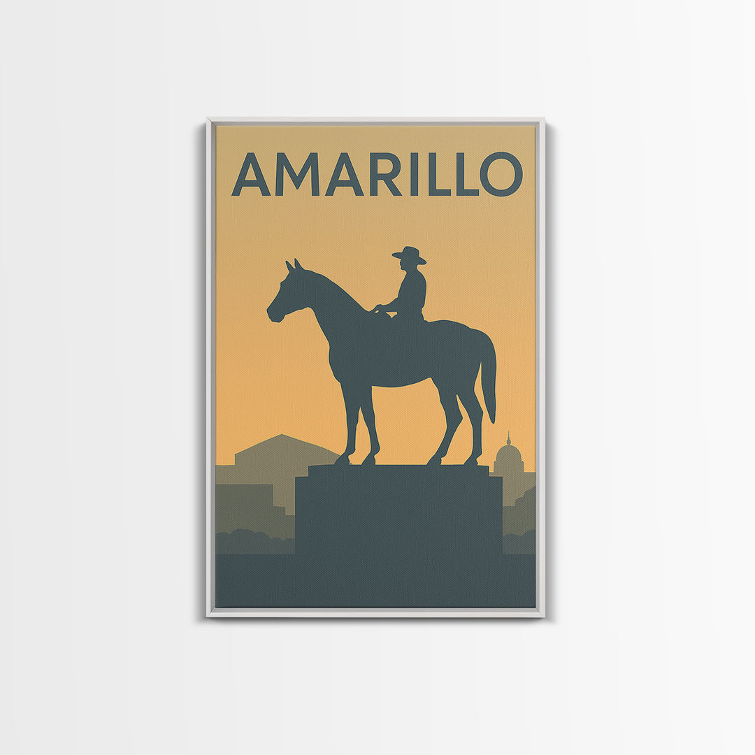 Amarillo Texas Travel Poster, Canvas Print, Mid Century Travel Art, Amarillo City Art, Modern Wall Decor, Eclectic Wall Decor, Office Decor