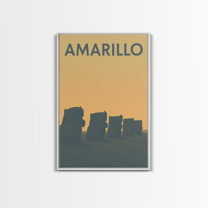 Amarillo Travel Poster, Framed Canvas Print, Mid Century Travel Art, Amarillo Wall Art, Travel Poster Set, Travel Wall Decor, Home Decor