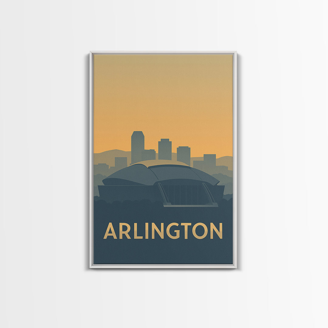 Arlington Texas Travel Poster, Canvas Print, Retro Wall Art, Arlington Wall Art, City Art Print, Mid Century Wall Art, Vintage Print