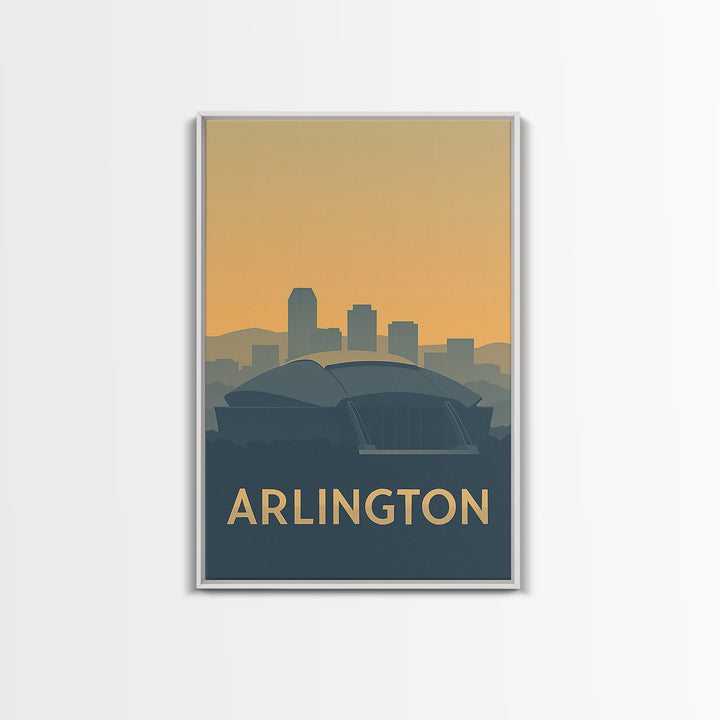 Arlington Texas Travel Poster, Canvas Print, Retro Wall Art, Arlington Wall Art, City Art Print, Mid Century Wall Art, Vintage Print