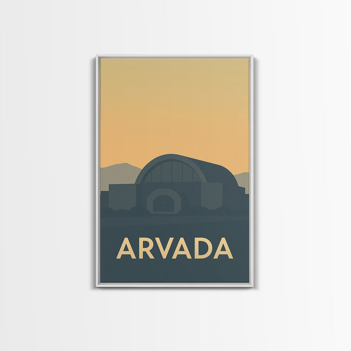 Arvada Colorado Travel Poster, Framed Canvas Print, Mid Century Travel Art, Arvada City Art, Mid Century Wall Art, Eclectic Wall Decor